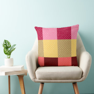 Monogrammiertes Polka Dots Muster Kissen