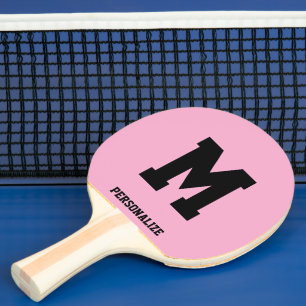 Monogrammiertes rosa Ping-Pong-Tischtennisschläger Tischtennis Schläger