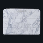 Monogrammiertes Steinfarbelmuster iPad Mini Hülle<br><div class="desc">Weiße und graue Marmorsteinstruktur. Nicht wirklich Marmor nur ein Bild davon. Benutzerdefiniertes optionales Monogramm.</div>