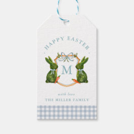 Monogrammiertes Wappen-Topiary-Kaninchen Ostern  Geschenkanhänger