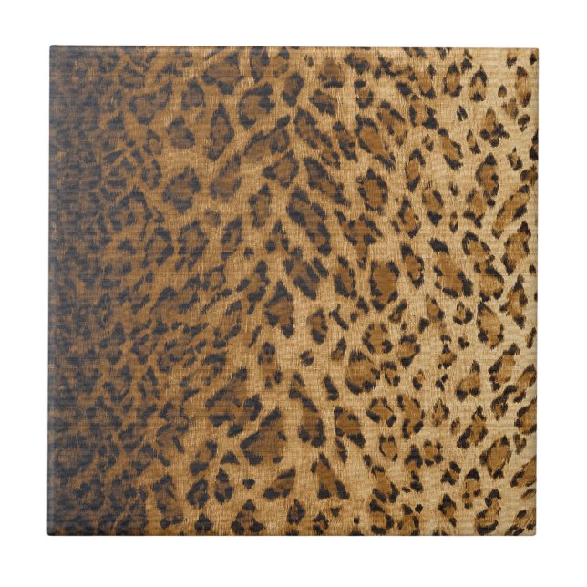 Monogramminitialen des Leopard-Druckes A Fliese (Vorderseite)