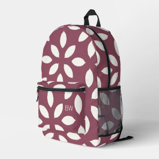 Monogramminitialen moderner geometrischer Rose Bedruckter Rucksack