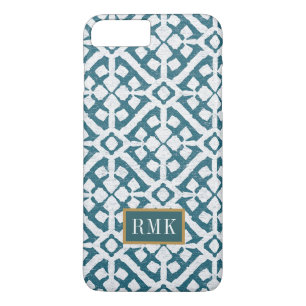 Monogrammm  Amadora Blaues Muster Case-Mate iPhone Hülle