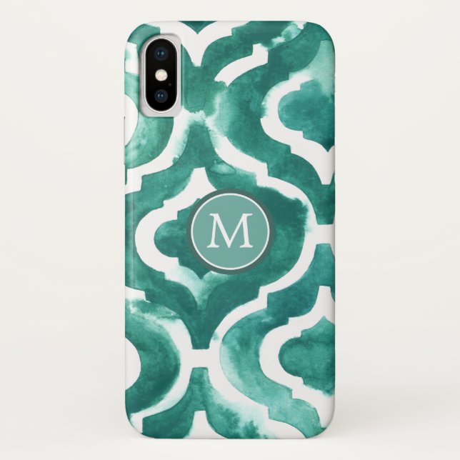 Monogrammm | Aquamarine Motif IV Case-Mate iPhone Hülle (Rückseite)