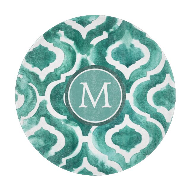 Monogrammm | Aquamarine Motif IV Schneidebrett (Vorderseite)