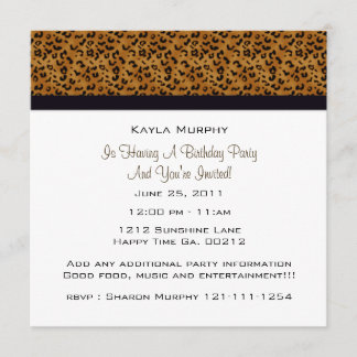 Monogrammm: Bild:Einladungen für Leopardendrucke Einladung