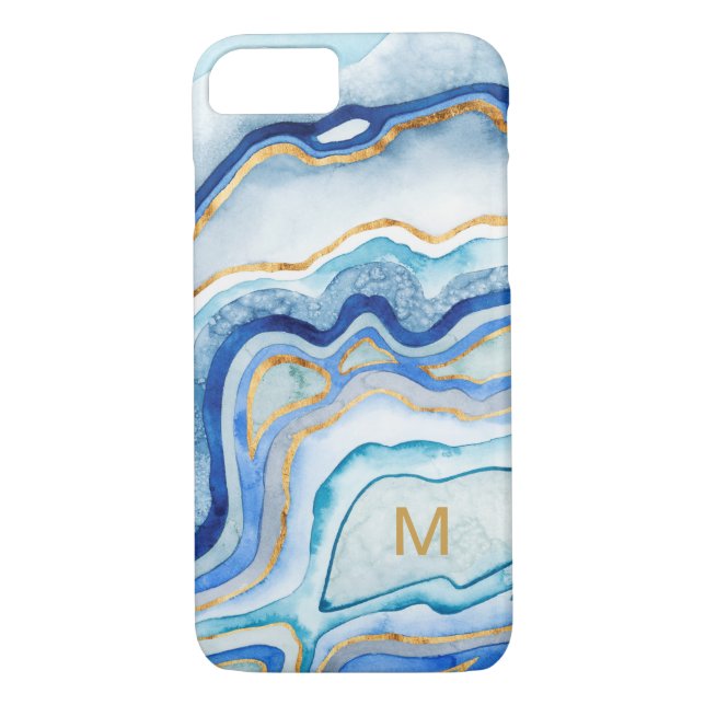 Monogrammm | Cobalt Agate II Case-Mate iPhone Hülle (Rückseite)