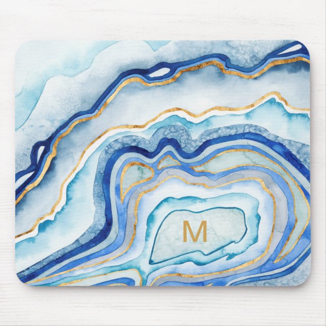 Monogrammm | Cobalt Agate II Mousepad (Vorne)