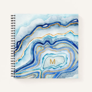 Monogrammm Cobalt Agate II Notizbuch