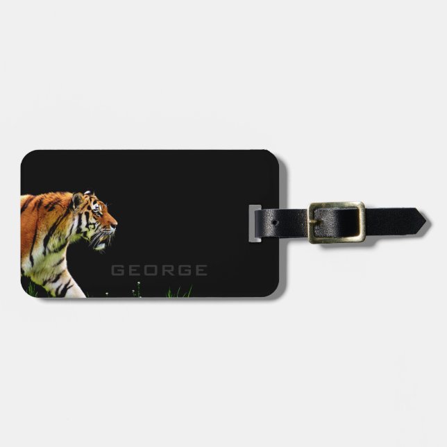 Monogrammm. Der einsame Tiger. Gepäckanhänger (Vorderseite horizontal)
