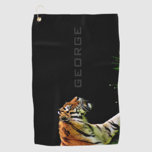 Monogrammm. Der einsame Tiger. Golfhandtuch