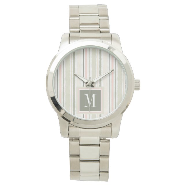 Monogrammm | Die Freude der Weißen | Wasserfarben  Armbanduhr (Vorderseite)