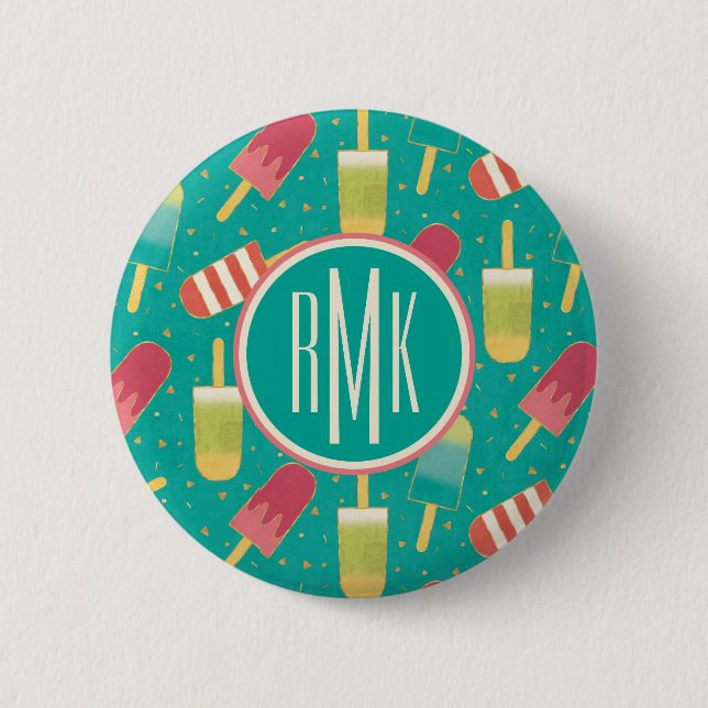 Monogrammm| Ein bisschen Spaß im Sonnenschritt Button (Vorderseite)