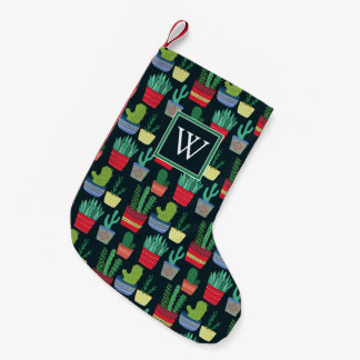 Monogrammm | Eine Menschenmenge von Kakteen Kleiner Weihnachtsstrumpf