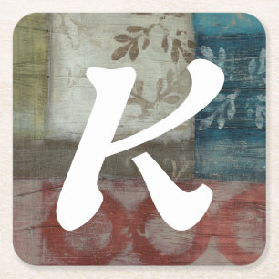 Monogrammm Erbe Abstrakt II Rechteckiger Pappuntersetzer