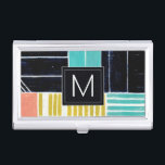 Monogrammm | Geometrische Blöcke Visitenkarten Etui<br><div class="desc">Geometrische Blöcke. Künstler: Grace Popp. Bild-ID: 150774FN.</div>
