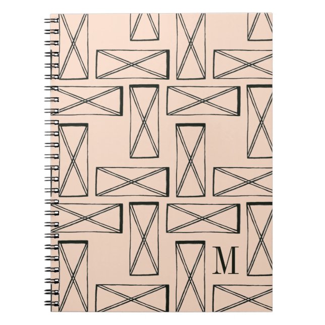 Monogrammm | Geometrisches Rechteck X Notizblock (Vorderseite)
