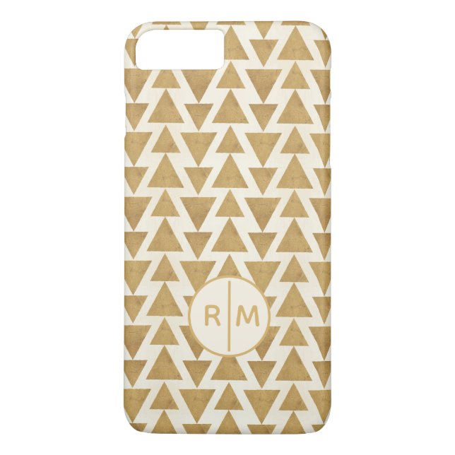Monogrammm| Geoschritt| Geometrisches Gold Case-Mate iPhone Hülle (Rückseite)