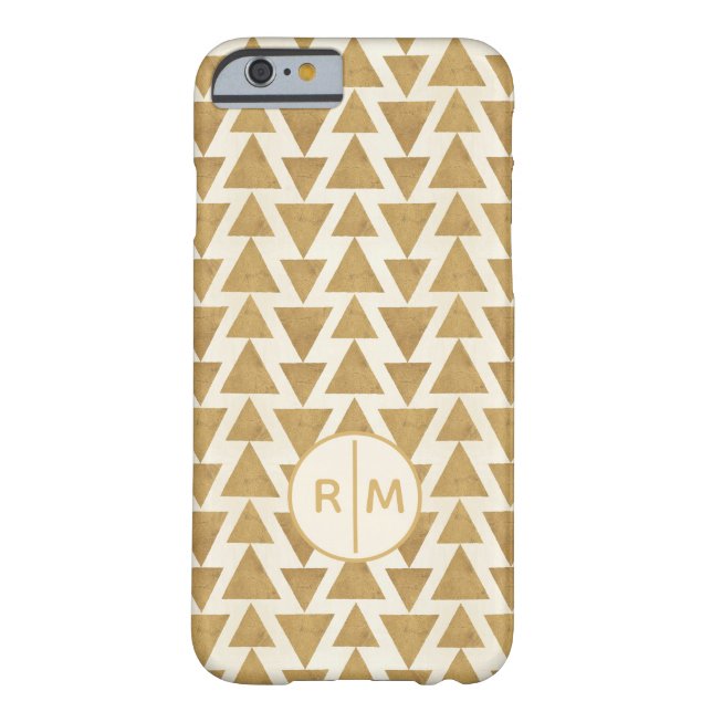 Monogrammm| Geoschritt| Geometrisches Gold Case-Mate iPhone Hülle (Rückseite)