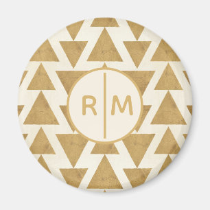 Monogrammm  Geoschritt  Geometrisches Gold Magnet