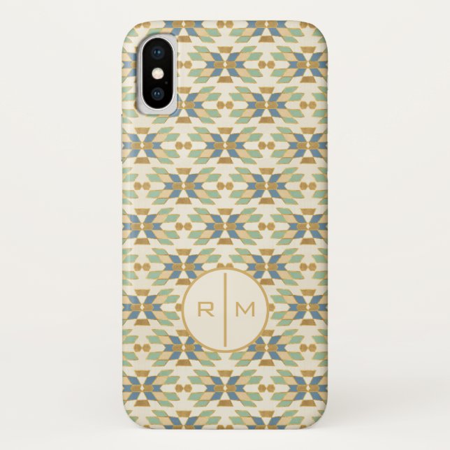 Monogrammm| Geoschritt| Stammmuster Case-Mate iPhone Hülle (Rückseite)