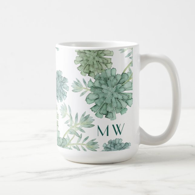 Monogrammm | Glück der Pflanze | Muster Kaffeetasse (Rechts)