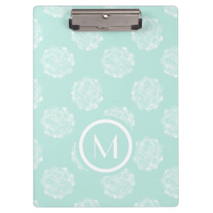Monogrammm Glück der Pflanze Pastel Succulent Klemmbrett