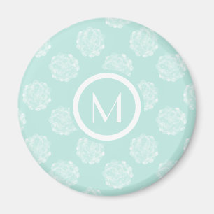 Monogrammm   Glück der Pflanze   Pastel Succulent  Magnet