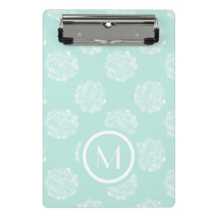 Monogrammm   Glück der Pflanze   Pastel Succulent  Mini Klemmbrett