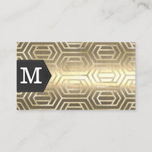 Monogrammm Goldmetall Geometric Gold Foil Visitenkarte