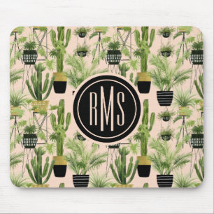 Monogrammm Innenoase Pflanze Lineup Muster Mousepad
