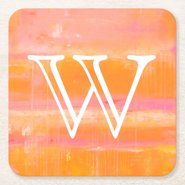 Monogrammm | Karibischer Luftraum Rechteckiger Pappuntersetzer (Vorderseite)