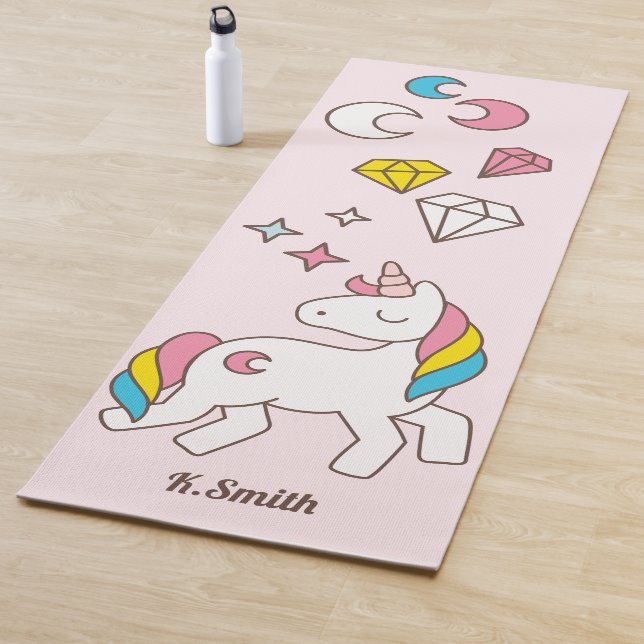 Monogrammm.Kawaii Niedlich Magical Unicorn. Yogamatte (Beispiel)