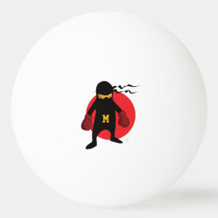 Monogrammm. Kawaii Niedlich Ninja für Nerd Geek. Tischtennisball