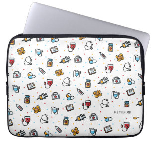 Monogrammm. Medizinisches Muster für Ärzte und Kra Laptopschutzhülle