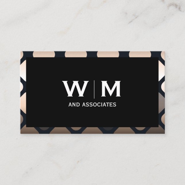 Monogrammm | Metallische geometrische Muster - Gre Visitenkarte (Vorderseite)