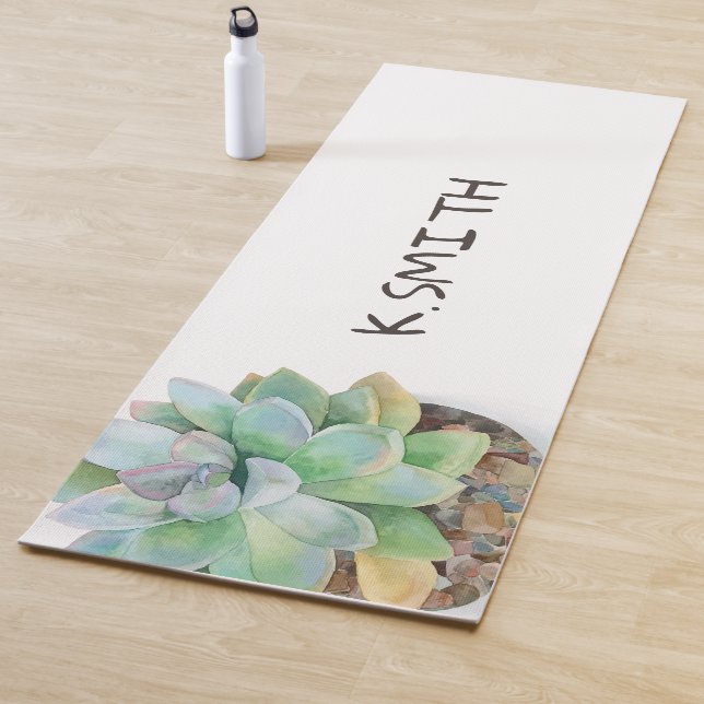 Monogrammm. Moderne handgezeichnete Wasserfarbe Su Yogamatte (Beispiel)