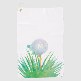 Monogrammm. Moderner Sport.  Golf Ball in Wasserfa Golfhandtuch