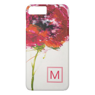 Monogrammm Mohn auf Weiß Case-Mate iPhone Hülle
