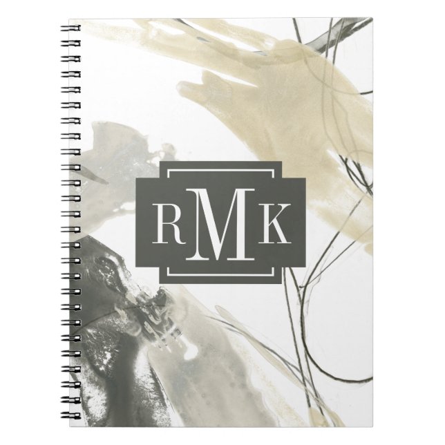 Monogrammm | Monochrome Dynamik Notizblock (Vorderseite)