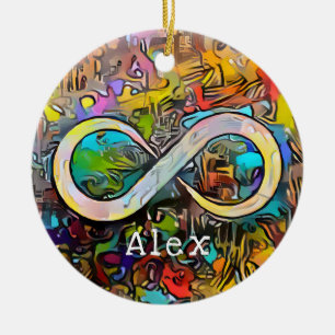 Monogrammm Name hinzufügen Unendlichkeitssymbo Keramik Ornament
