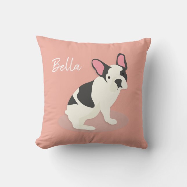 Monogrammm.Niedlicher französischer Bulldog. Kissen (Vorderseite)