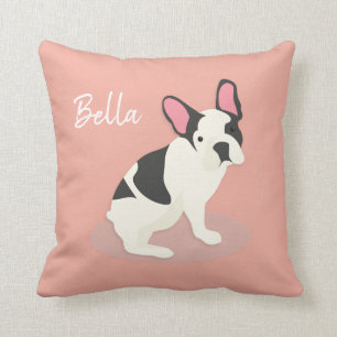 Monogrammm.Niedlicher französischer Bulldog. Kissen