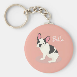 Monogrammm. Niedlicher französischer Bulldog. Schlüsselanhänger