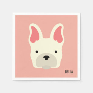 Monogrammm. Niedlicher französischer Bulldog. Serviette