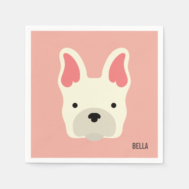 Monogrammm. Niedlicher französischer Bulldog. Serviette (Vorderseite)
