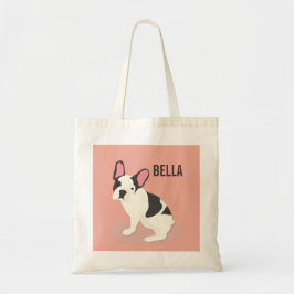 Monogrammm.Niedlicher französischer Bulldog. Tragetasche