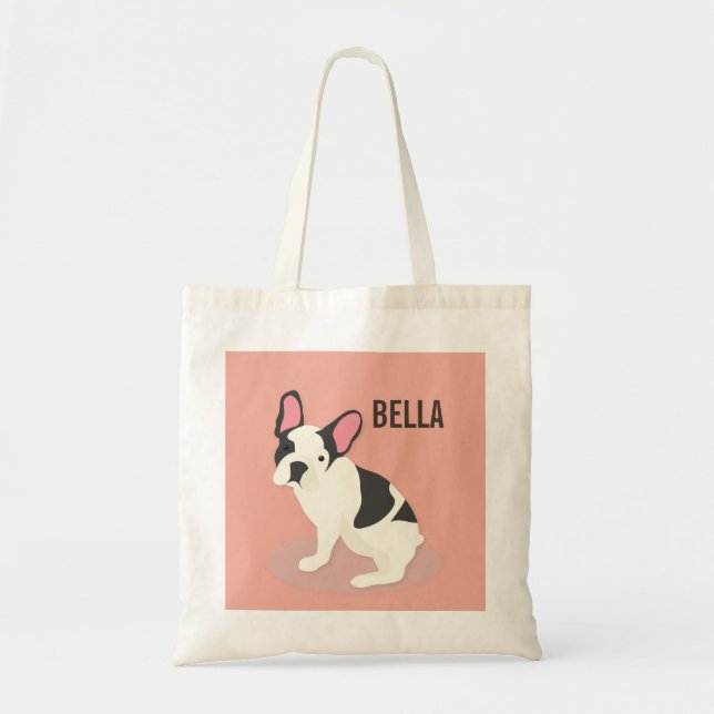 Monogrammm.Niedlicher französischer Bulldog. Tragetasche (Vorne)