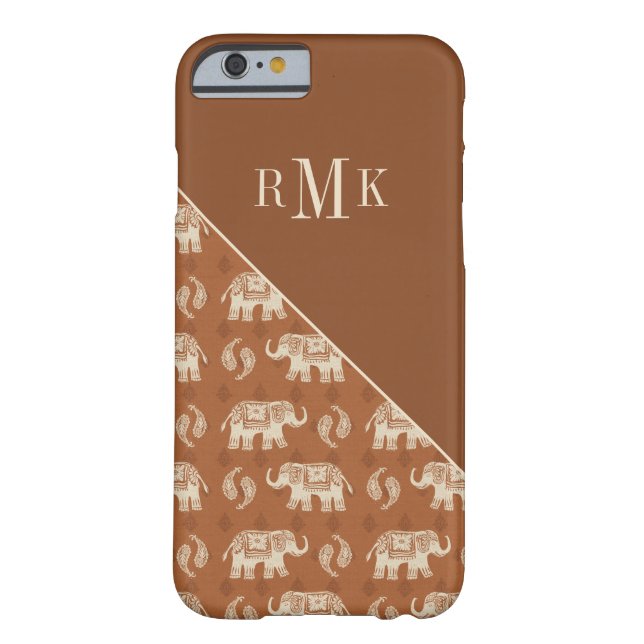 Monogrammm| Orangefarbenes Muster Case-Mate iPhone Hülle (Rückseite)