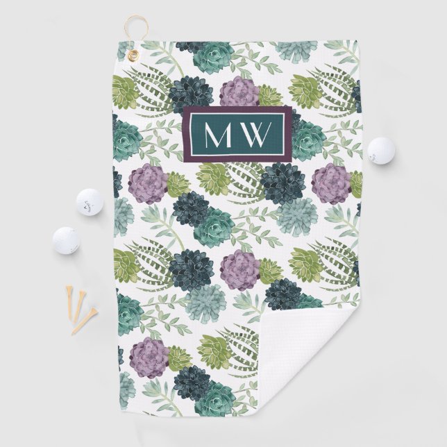 Monogrammm | Pflanze Happy Collection Succulent Pa Golfhandtuch (Insitu)